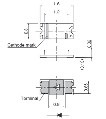 機械図面 - ROHM Semiconductor SML-e1/ENx LED
